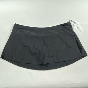 Shade & Shore Womens L (12-14) Black Full Coverage Elastic Waist Swim Skirt NWT